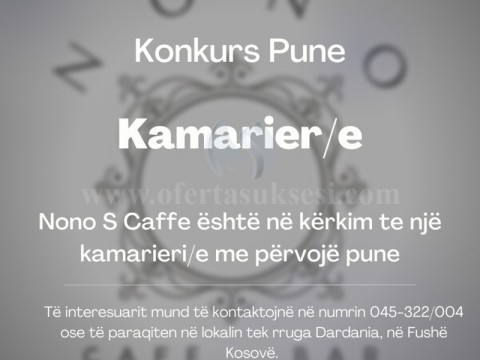 Ofroj punë për kamarier/e 